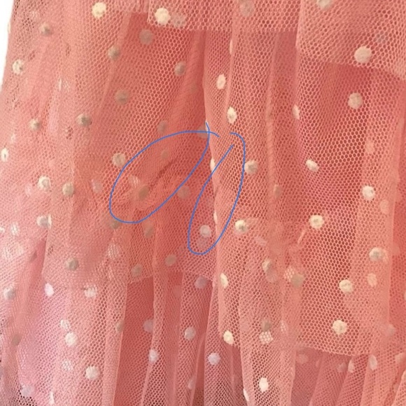 Jona Michelle 2T Pink Tulle Tiered Swiss Dot‎ Dress with Ribbon Bow Waist FLAW - Picture 9 of 9